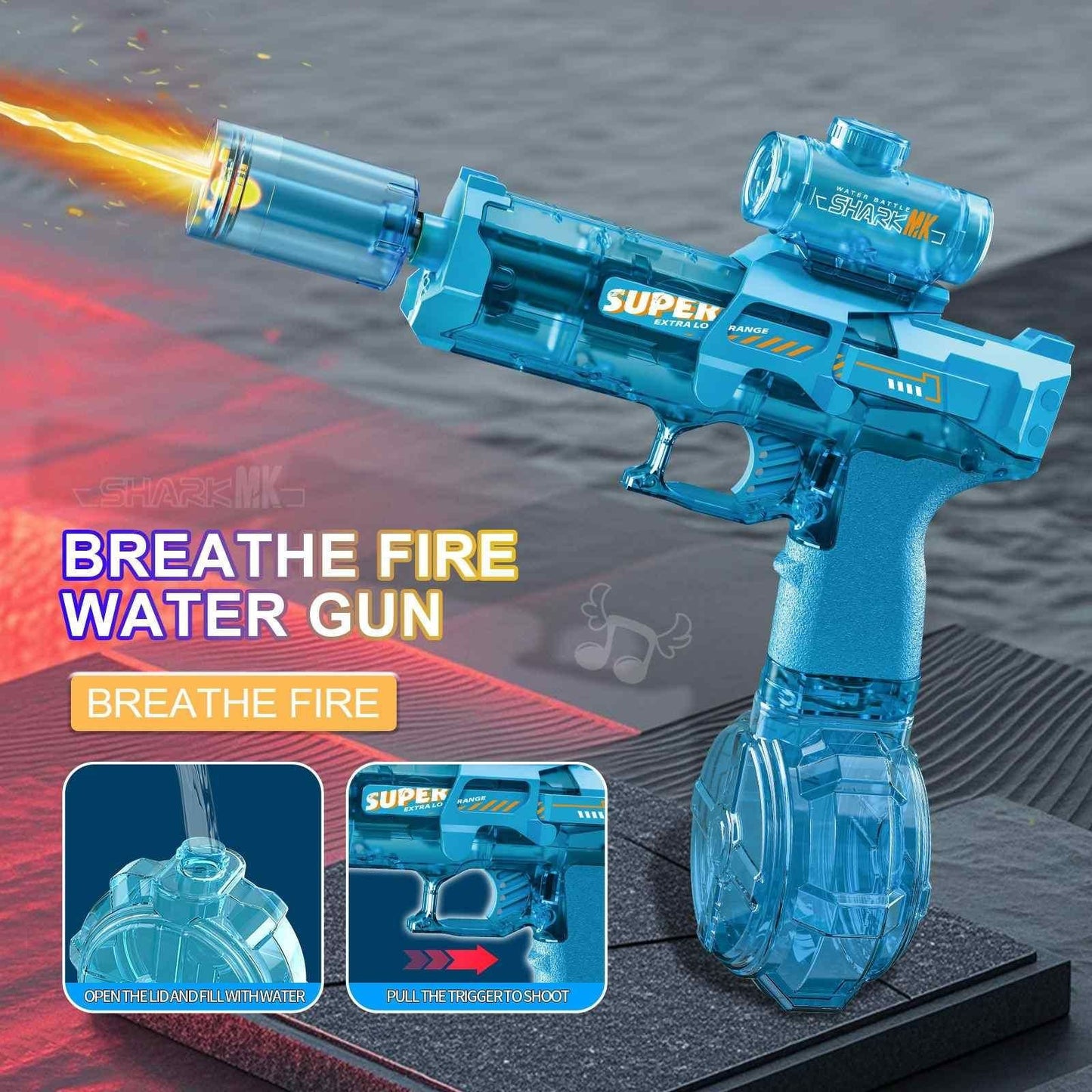 Fire Light Electric Water Gun with LED Effects (Pack of 1)