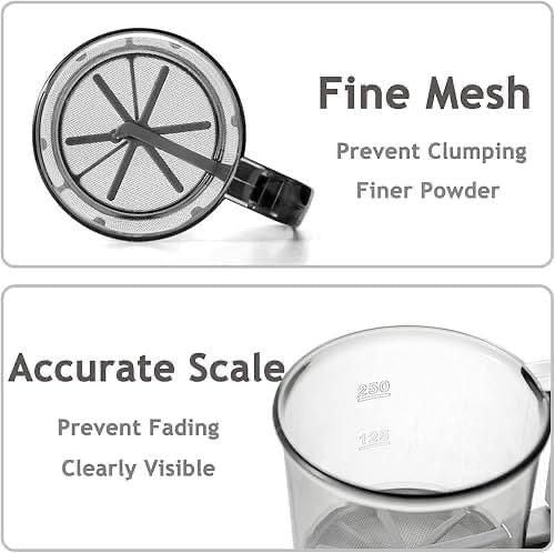Semi-Automatic Handheld Flour Sifter – Food-Grade Plastic Sieve Cup for Fine Powder (15L x 10W x 7H cm)