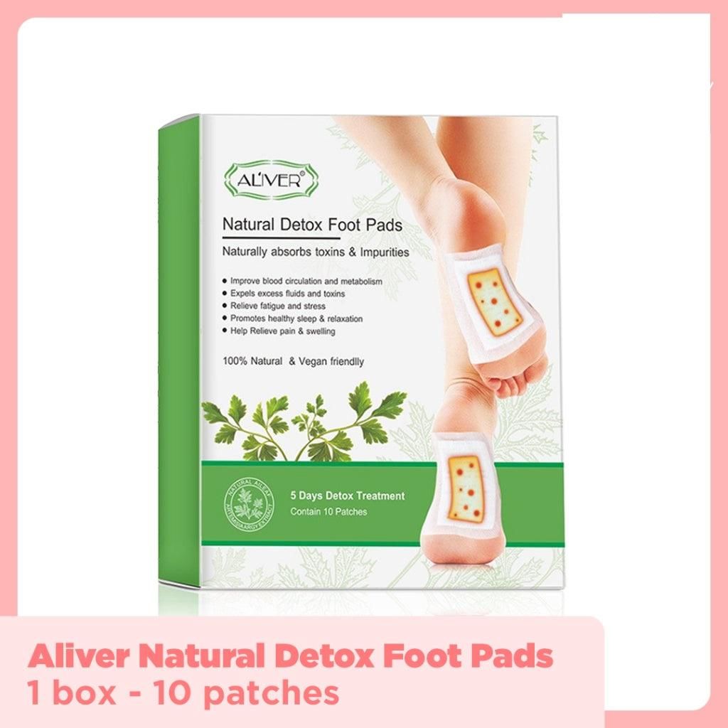 Aliver Natural Detox Foot Pads with Ginger & Bamboo Vinegar | Overnight Foot Detox Patches for Relaxation, Pain Relief & Wellness | Pack of 10