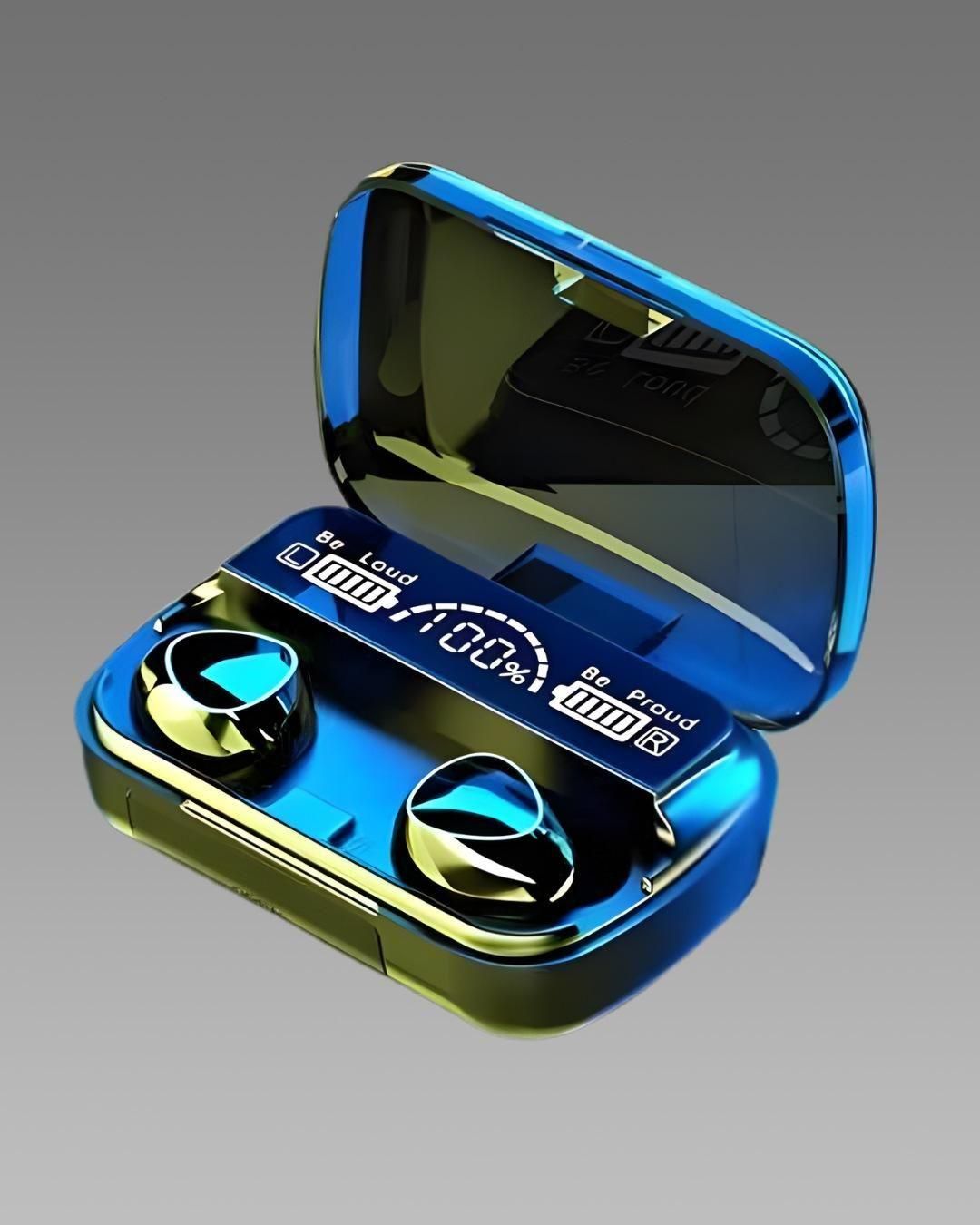 M10 TWS Wireless Bluetooth Earbuds – Touch Control Stereo Earphones with LED Digital Display (Black)