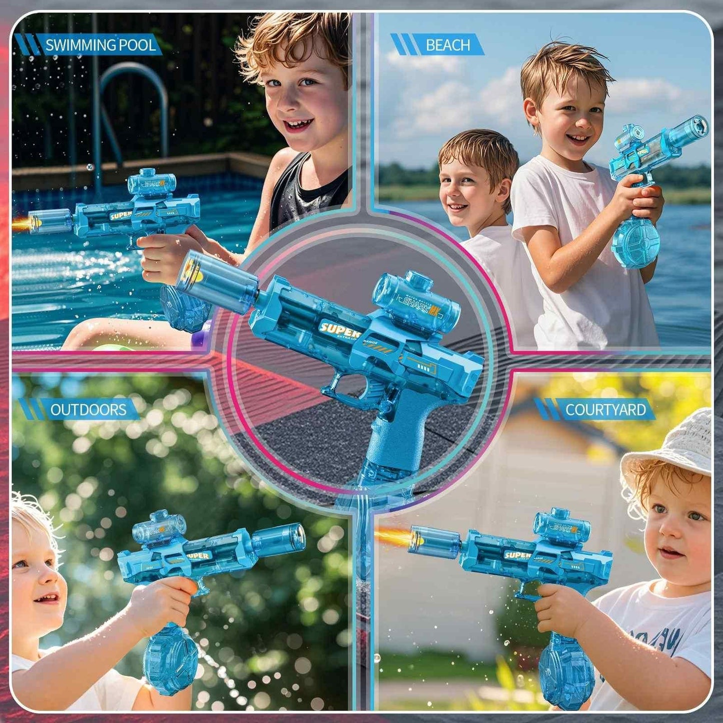Fire Light Electric Water Gun with LED Effects (Pack of 1)