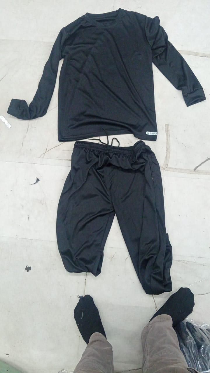 Men’s Solid Black Full Sleeve Track Suit – Polyester Blend Regular Fit Sportswear Set