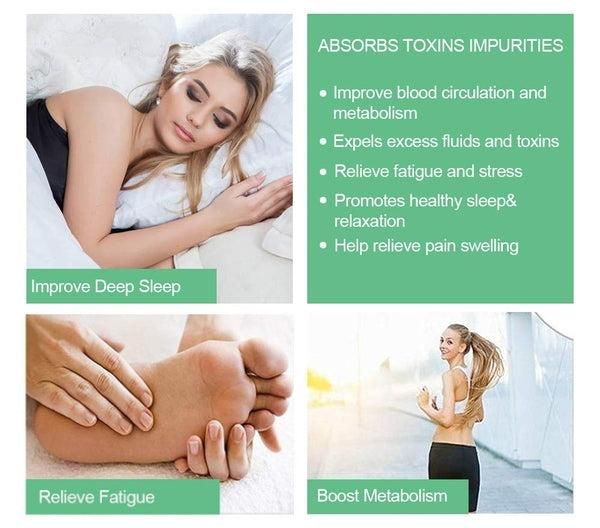 Aliver Natural Detox Foot Pads with Ginger & Bamboo Vinegar | Overnight Foot Detox Patches for Relaxation, Pain Relief & Wellness | Pack of 10