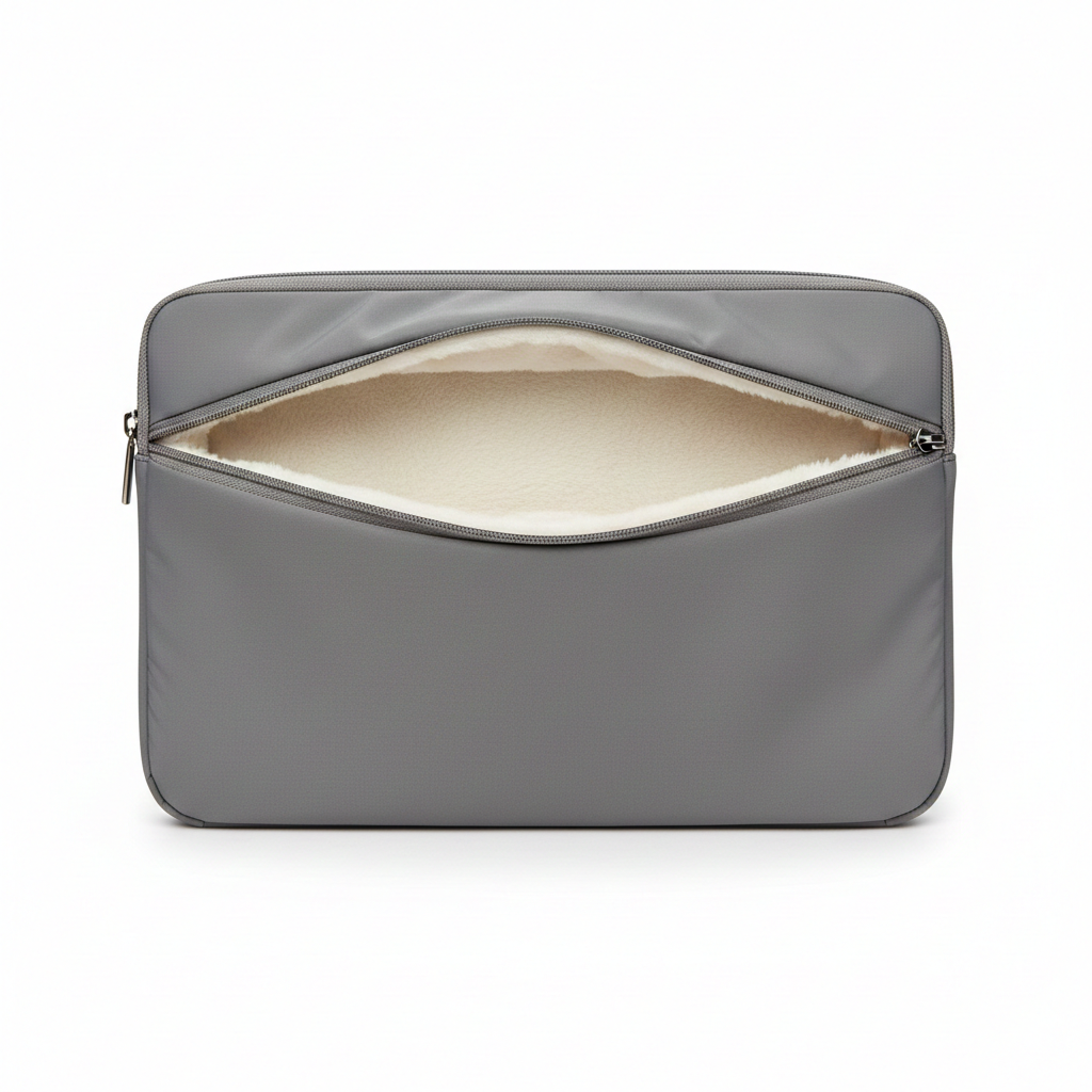Sleek Nylon Fabric Laptop Bag Cover with inner Fur Cushion material