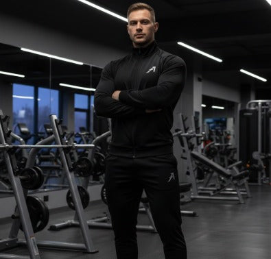 Men’s Solid Black Full Sleeve Track Suit – Polyester Blend Regular Fit Sportswear Set