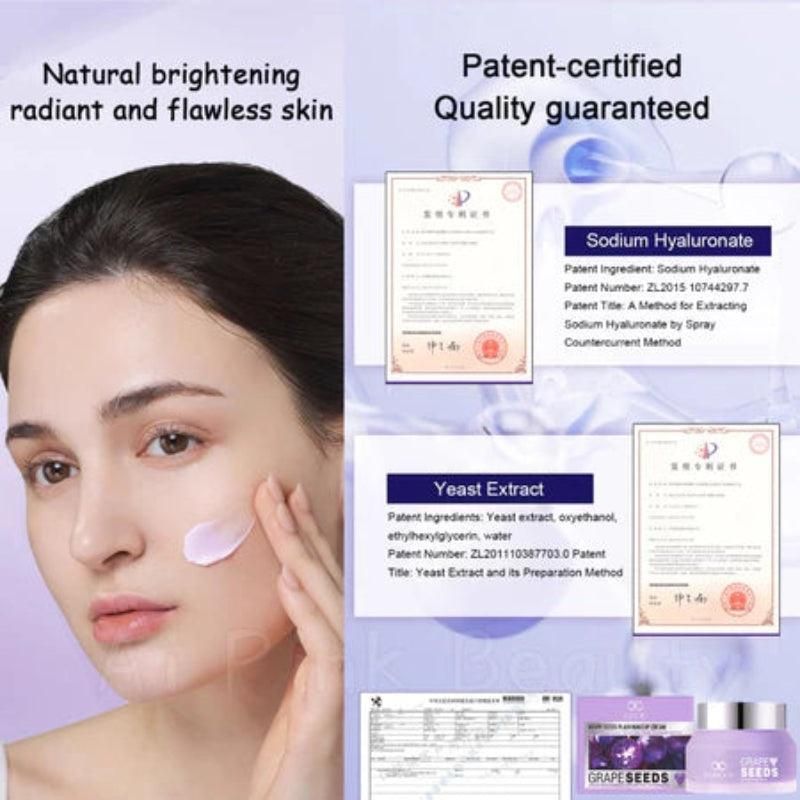 Grape Seed Tone-Up Cream 50gm – Brightening & Hydrating Face Cream with Niacinamide & Hyaluronic Acid (For Women)