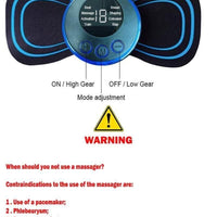 Rechargeable Mini Electric Massager with 8 Modes & 19 Intensity Levels – Pain Relief for Shoulder, Arms, Legs & Back (Unisex)