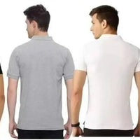 Men’s Cotton Solid Polo Neck T-Shirt – Half Sleeve, Regular Fit (Pack of 4, Multicolor)