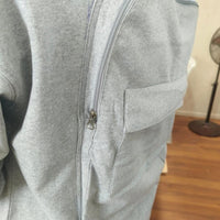 Men’s Solid Zip-Up Hoodie – Fleece Regular Fit Full Sleeve Hooded Sweatshirt (Grey)