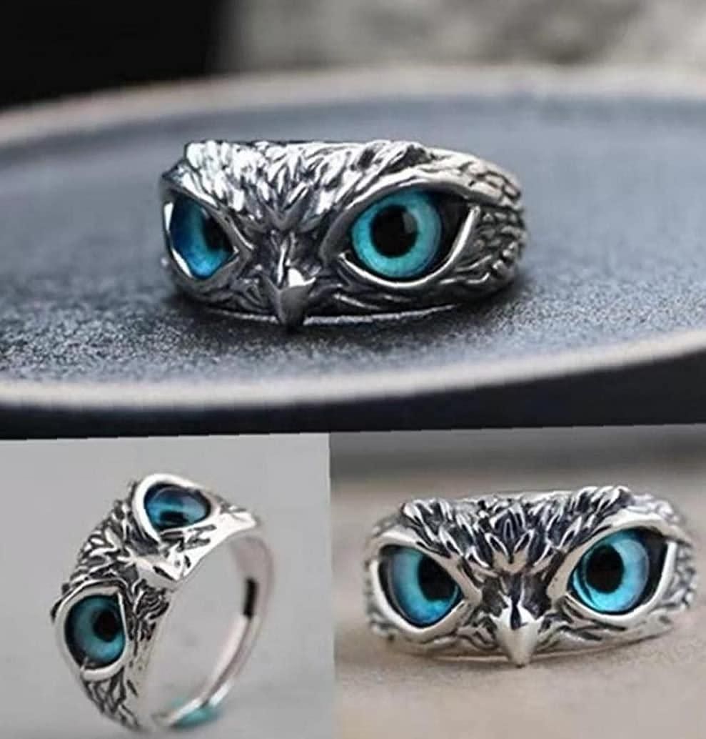 Attractive Silver Plated Owl Ring – Stylish Alloy Finger Ring for Men & Women (Pack of 1)