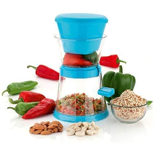 Handheld Garlic, Chili & Dry Fruit Cutter – Adjustable Stainless Steel Blade (Assorted Colors, Pack of 1)