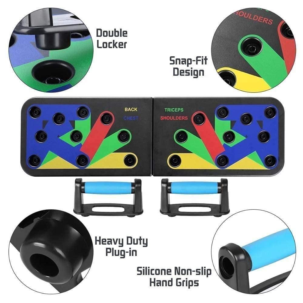 Fitbeast 2.0 Push Up Board – Portable Home Gym Pushup Training System with Strong Grip Handles