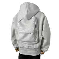 Men’s Solid Zip-Up Hoodie – Fleece Regular Fit Full Sleeve Hooded Sweatshirt (Grey)
