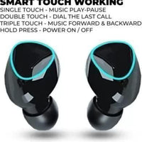 M10 TWS Wireless Bluetooth Earbuds – Touch Control Stereo Earphones with LED Digital Display (Black)