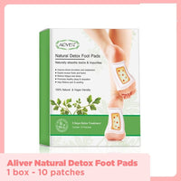 Aliver Natural Detox Foot Pads with Ginger & Bamboo Vinegar | Overnight Foot Detox Patches for Relaxation, Pain Relief & Wellness | Pack of 10