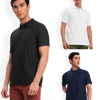 Men’s Poly Cotton Solid Polo T-Shirt – Regular Fit, Half Sleeves (Pack of 3, Assorted Colors)