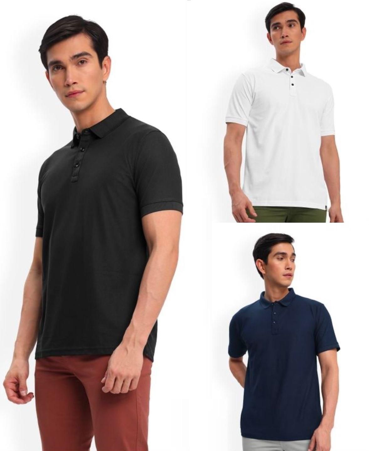 Men’s Poly Cotton Solid Polo T-Shirt – Regular Fit, Half Sleeves (Pack of 3, Assorted Colors)