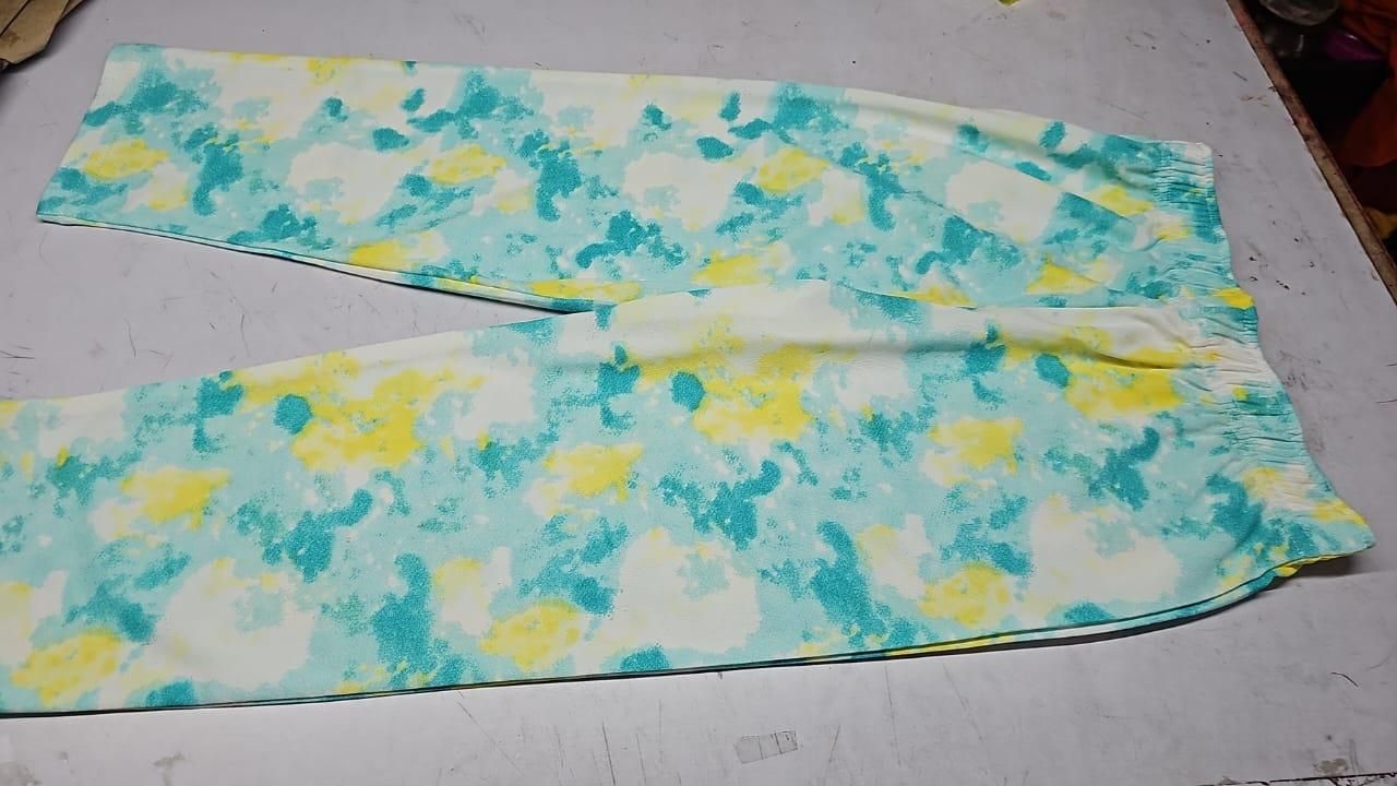 Women’s Casual Tie-Dye Print Night Suit – Comfortable Pyjama & T-Shirt