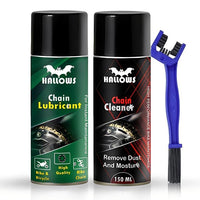 HALLOWS Bike Chain Cleaner & Lubricant Spray with Brush – 150ml (Pack of 3) | High-Performance Chain Care Kit