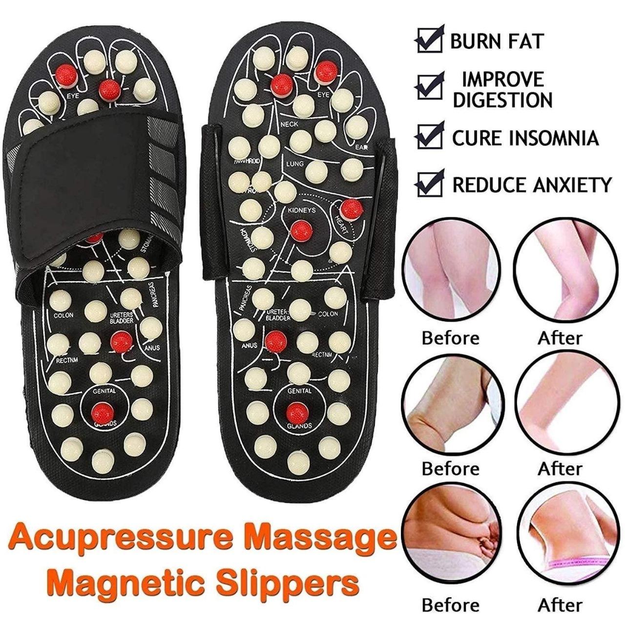 Acupressure & Magnetic Therapy Paduka Slippers – Foot Massager for Full Body Blood Circulation (Men & Women)