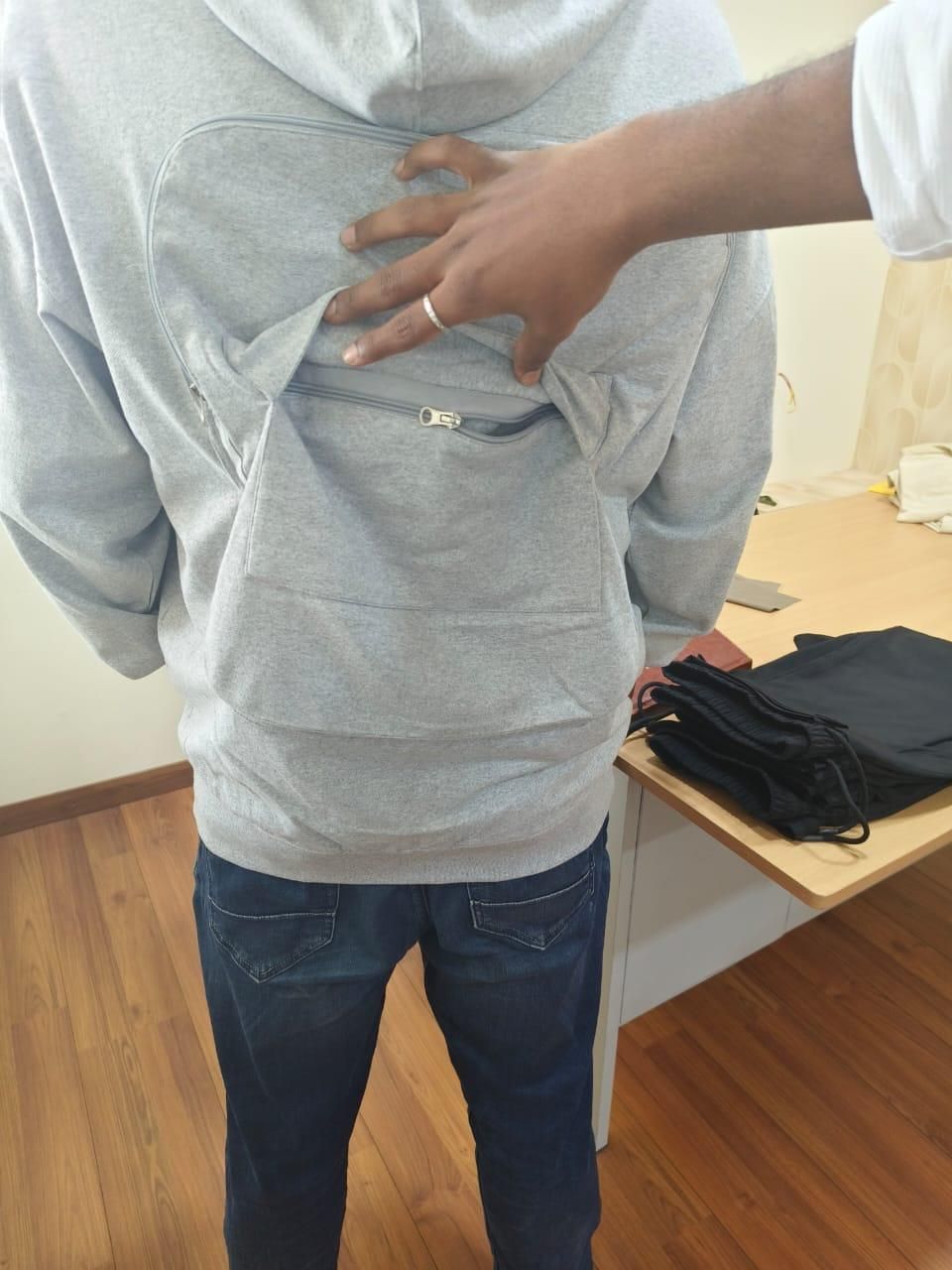 Men’s Solid Zip-Up Hoodie – Fleece Regular Fit Full Sleeve Hooded Sweatshirt (Grey)