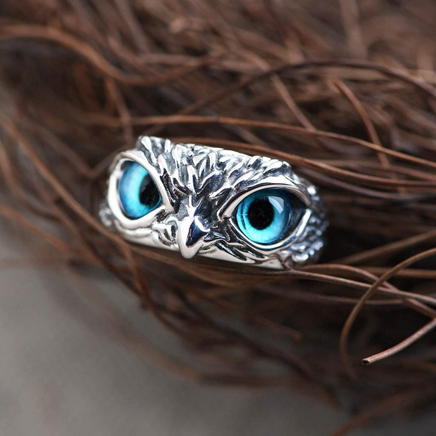 Attractive Silver Plated Owl Ring – Stylish Alloy Finger Ring for Men & Women (Pack of 1)