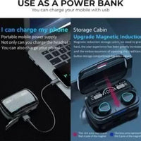 M10 TWS Wireless Bluetooth Earbuds – Touch Control Stereo Earphones with LED Digital Display (Black)