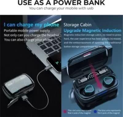 M10 TWS Wireless Bluetooth Earbuds – Touch Control Stereo Earphones with LED Digital Display (Black)