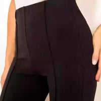 Women’s Non-Transparent Solid Pants with Elastic Waist – Regular Fit Classic Style (Pack of 2: Black & White)