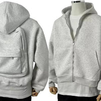 Men’s Solid Zip-Up Hoodie – Fleece Regular Fit Full Sleeve Hooded Sweatshirt (Grey)
