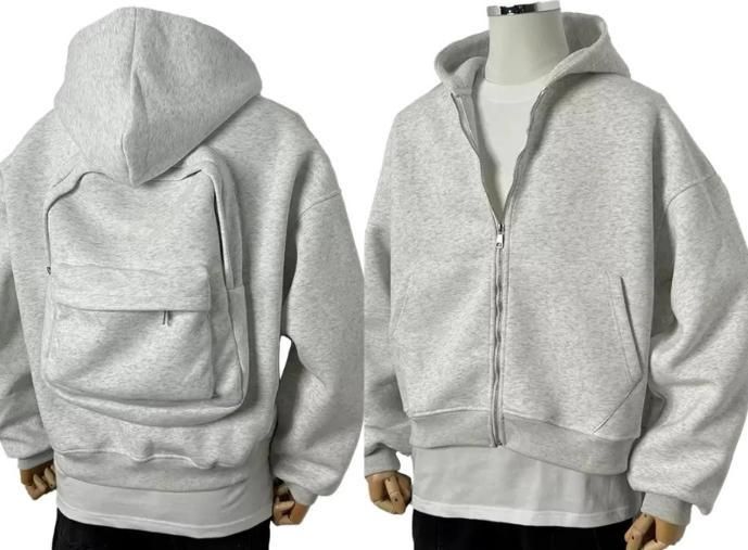 Men’s Solid Zip-Up Hoodie – Fleece Regular Fit Full Sleeve Hooded Sweatshirt (Grey)