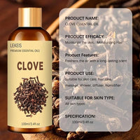 Clove Essential Oil for Facial Care & Aromatherapy – 100 ml Pure Steam Distilled Oil (Pack of 1)