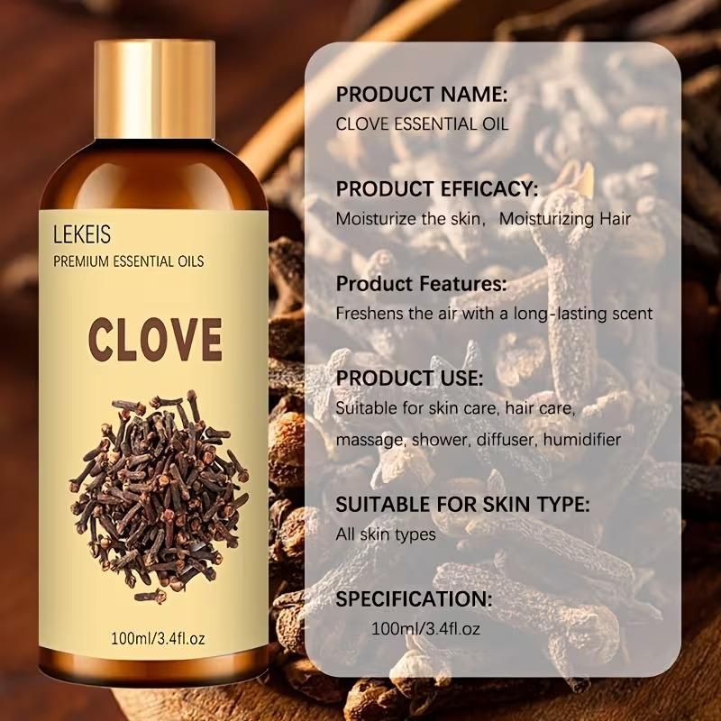 Clove Essential Oil for Facial Care & Aromatherapy – 100 ml Pure Steam Distilled Oil (Pack of 1)